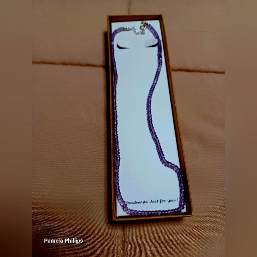 Elegant Purple Beaded Necklace Amethyst